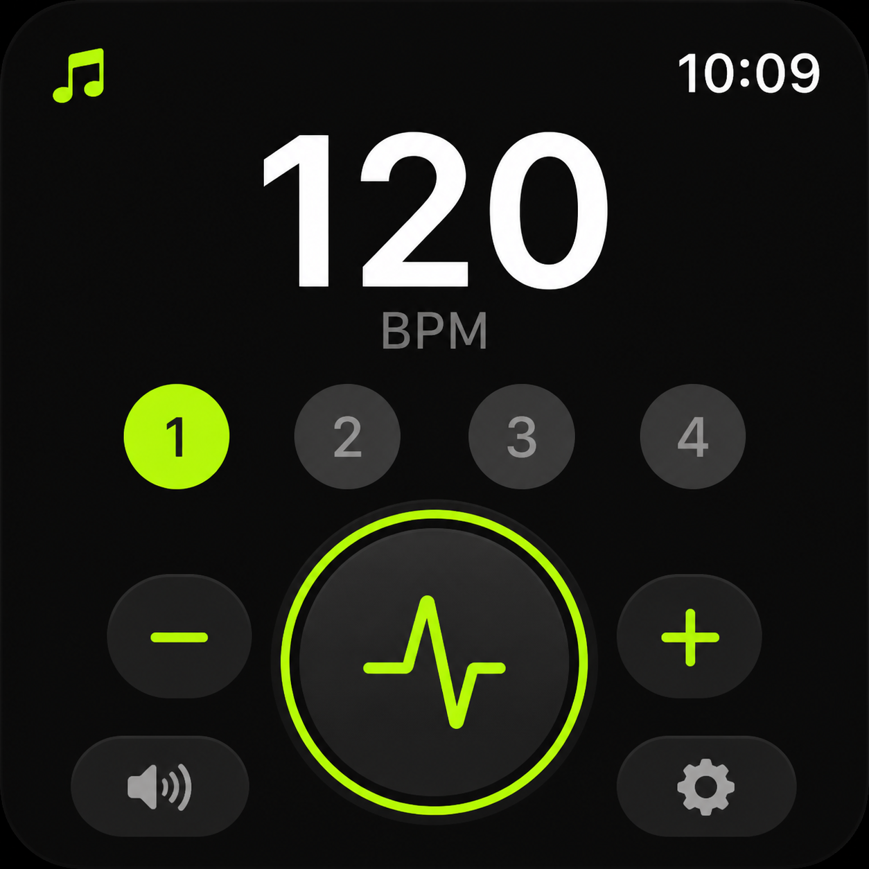 Temporary Apple Watch main tempo screen placeholder